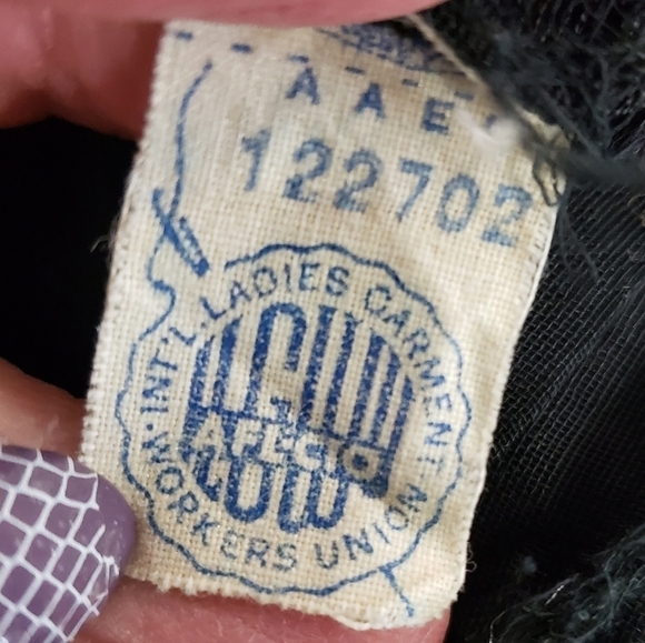 VINTAGE Mid Century Sheer Black Pleated Dress 24" Waist S Semi Open Back R&K VG - Picture 5 of 15